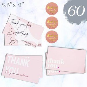 60 Pcs. Thank you Cards & Stickes Bundle